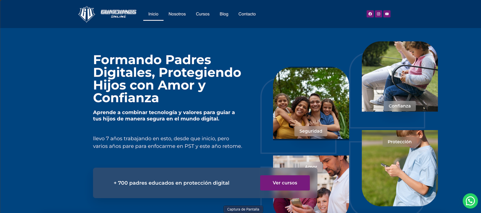Ejemplo de landing educativa con diseño profesional